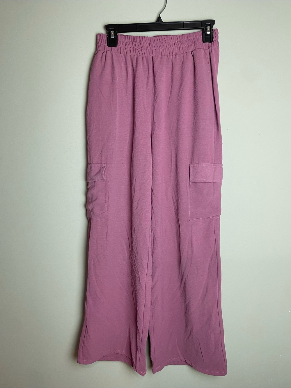 Ci Sono Mauve Cargo Wide-Leg Joggers